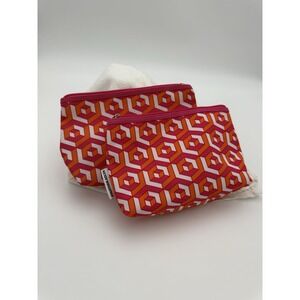 Jonathan Adler Clinique Cosmetic Bag Geometric Zip Plastic Lined 1-NWOT 1-GUC